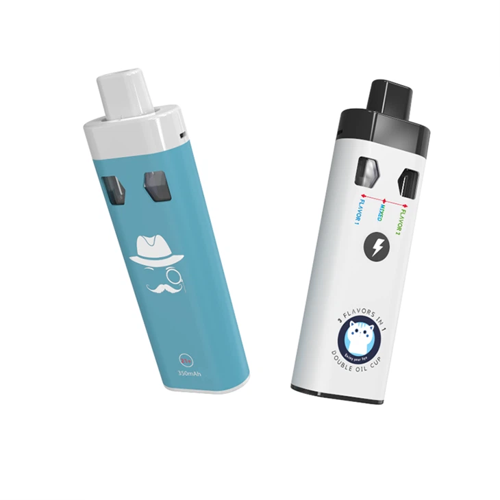 Dual Chamber Two Flavors Disposable Vape 2 Flavors in One Device Vape Empty E Cig Vaporizer Kit - Disposable CBD Vape 2 Flavors in One